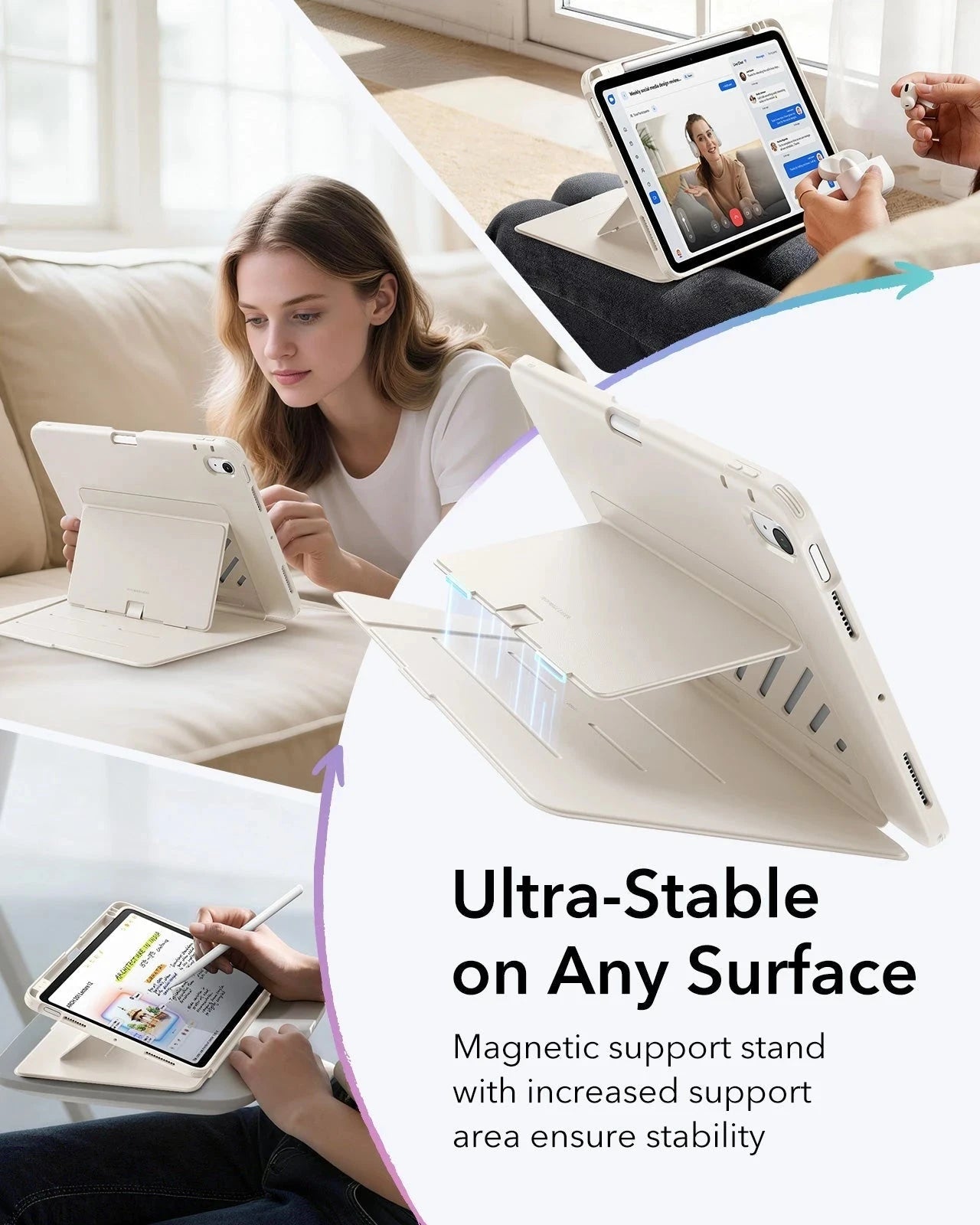 iPad Air 11" (M4) 2026 Flip Magnetic Case with Pencil Holder - Starlight ESR ESR