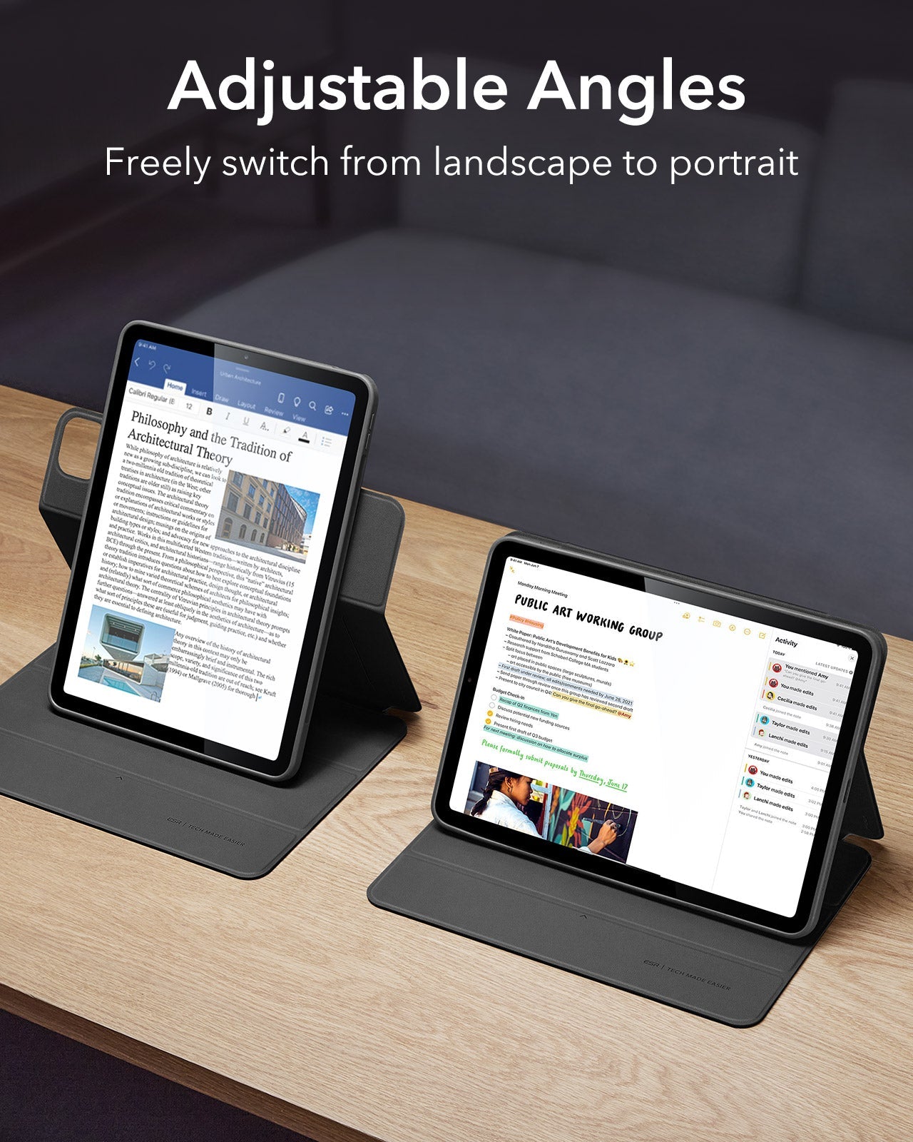 iPad Air 11" (M4) 2026 Rebound Hybrid Case 360 - Black ESR ESR