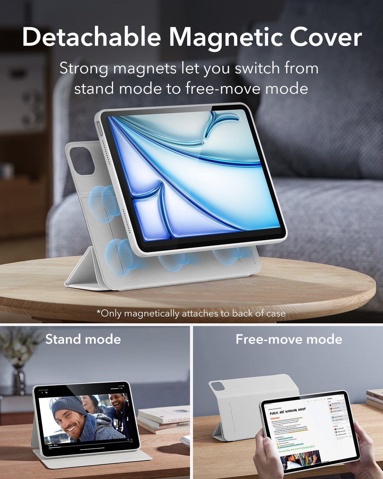 iPad Air 11" (M4) 2026 Rebound Hybrid Case 360 - Brilliant White ESR ESR