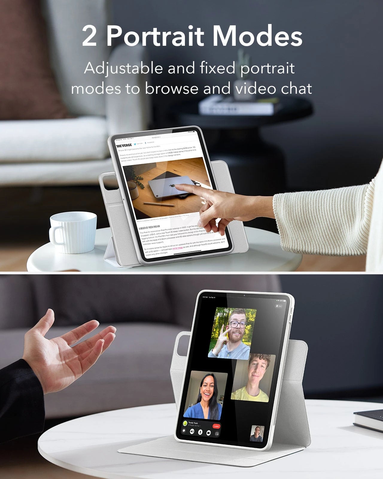 iPad Air 11" (M4) 2026 Rebound Hybrid Case 360 - Brilliant White ESR ESR