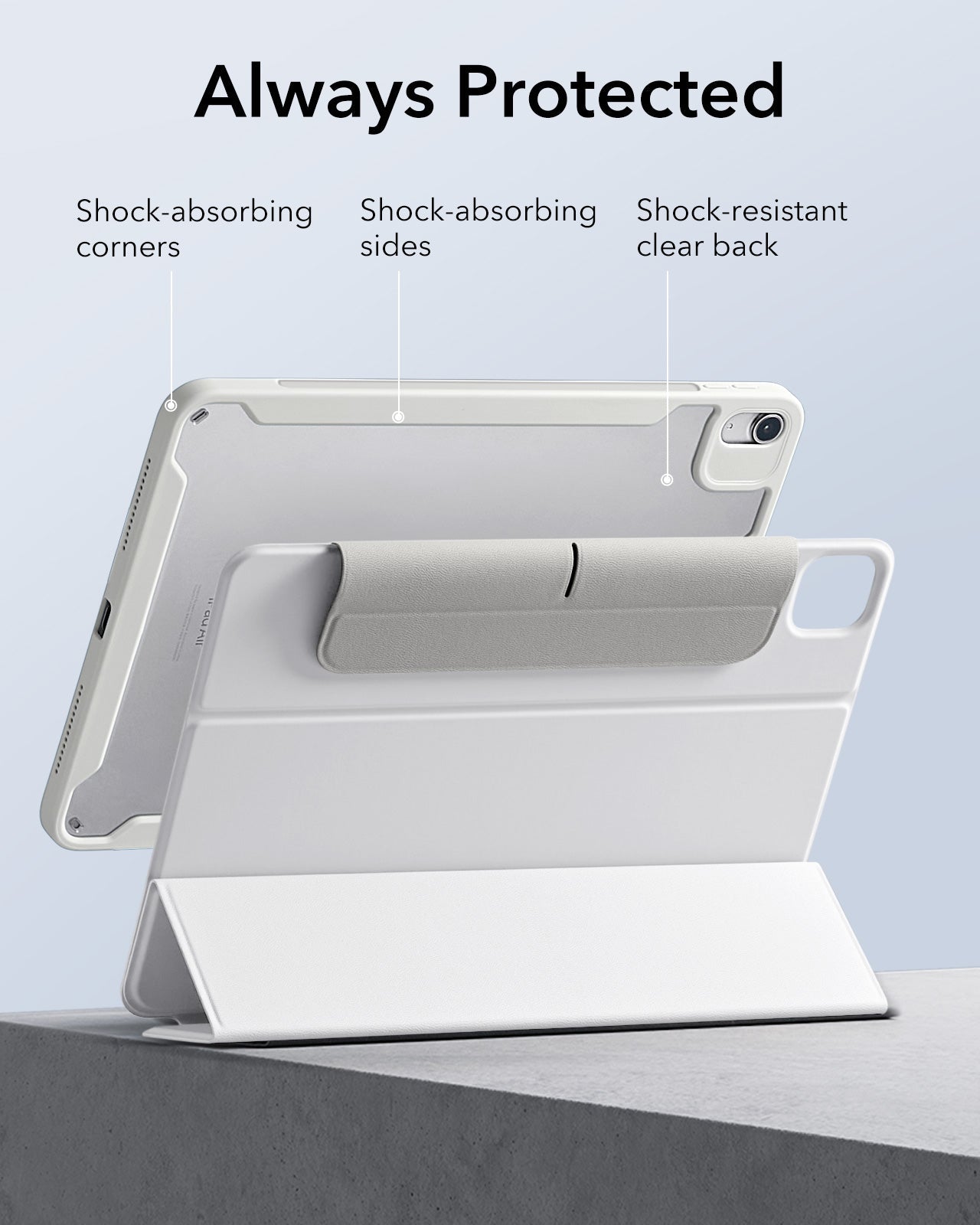 iPad Air 11" (M4) 2026 Rebound Hybrid Case 360 - Brilliant White ESR ESR