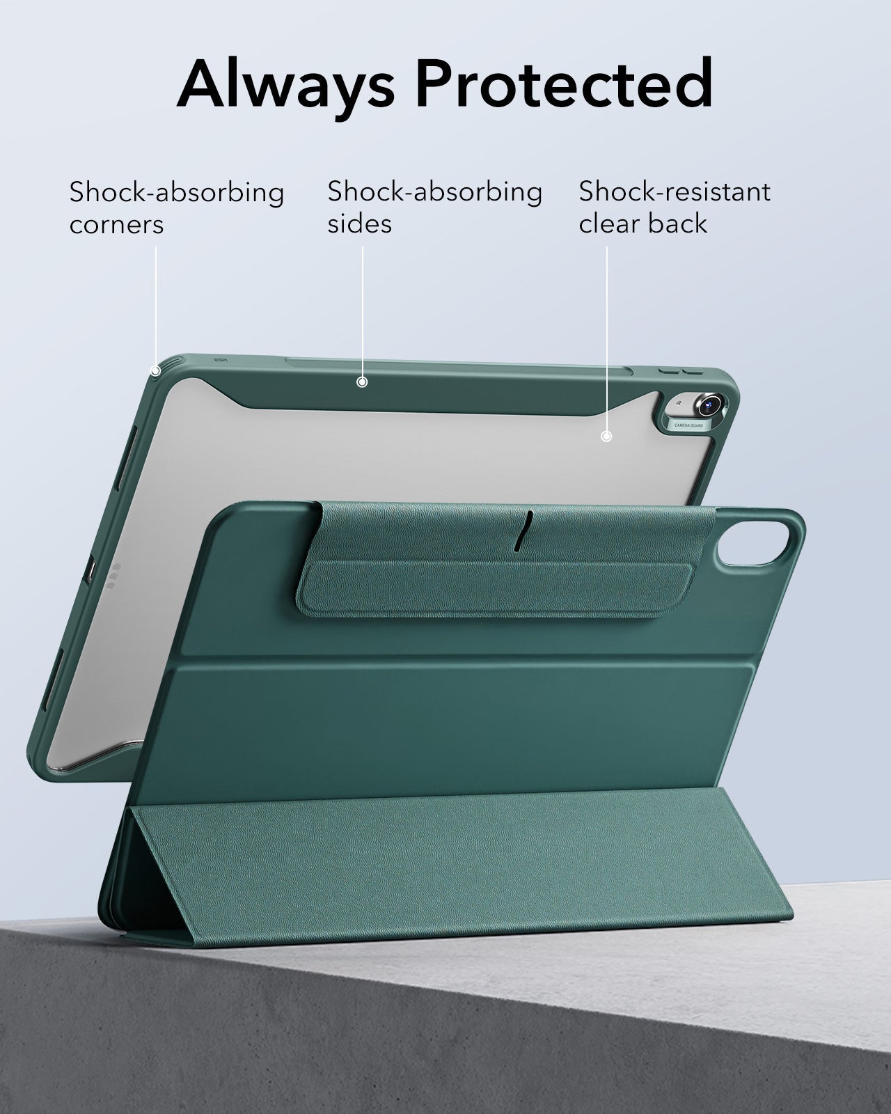Forest Green iPad Air 11-inch (M4) Reboudn Hybrid TPU Slim Case