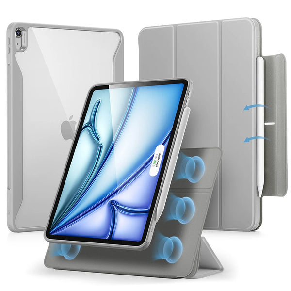 Grey iPad Air 11 5th/4th Gen 2020 Case with Detachable Magnetic