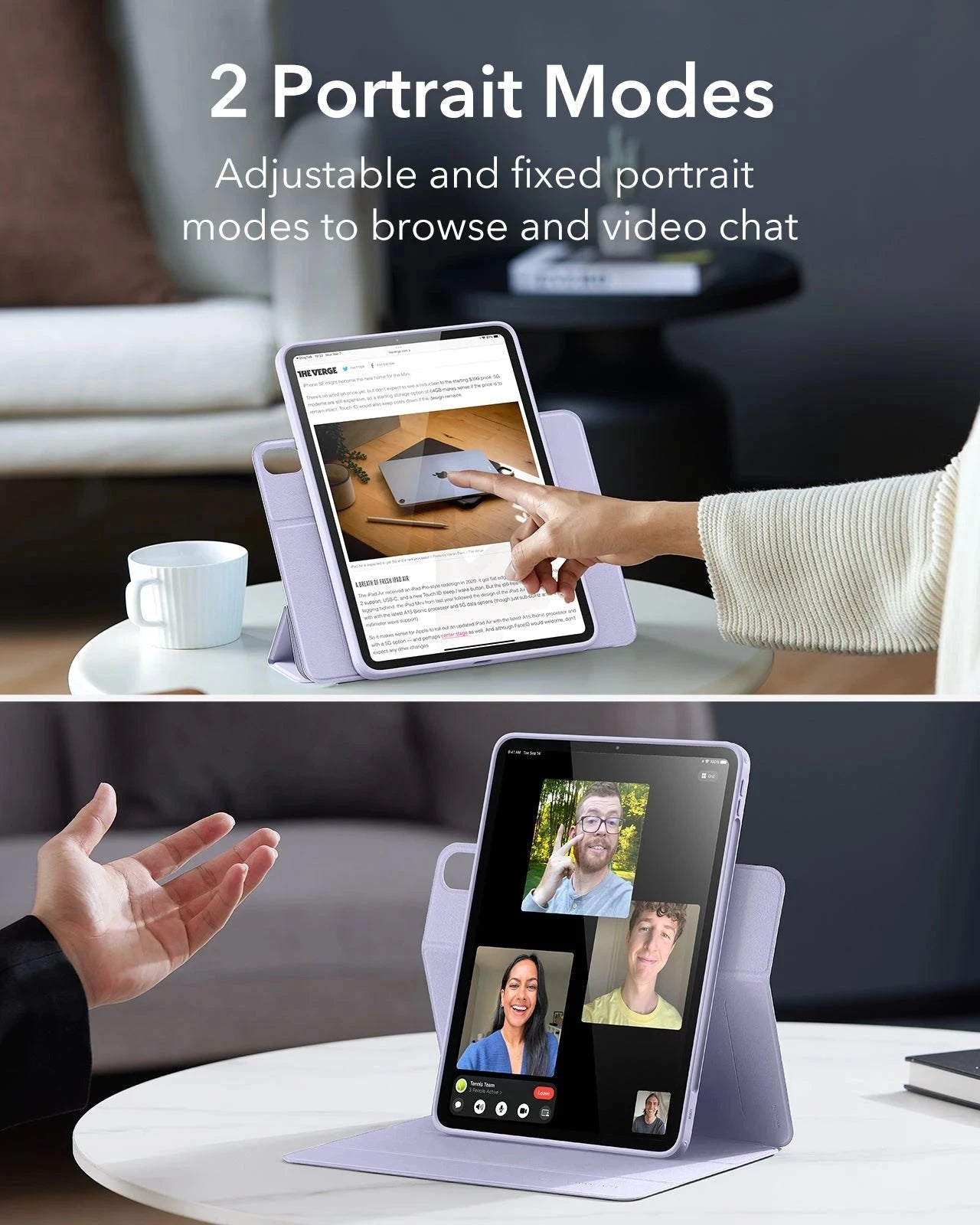 iPad Air 11" (M4) 2026 Rebound Hybrid Case 360 - Light Purple ESR ESR