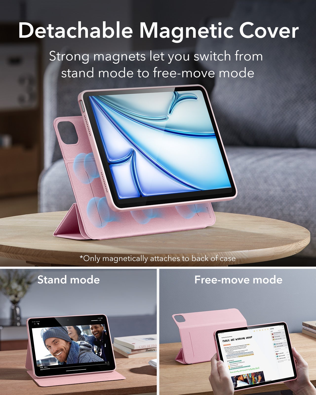 iPad Air 11" (M4) 2026 Rebound Hybrid Case 360 - Pink ESR ESR