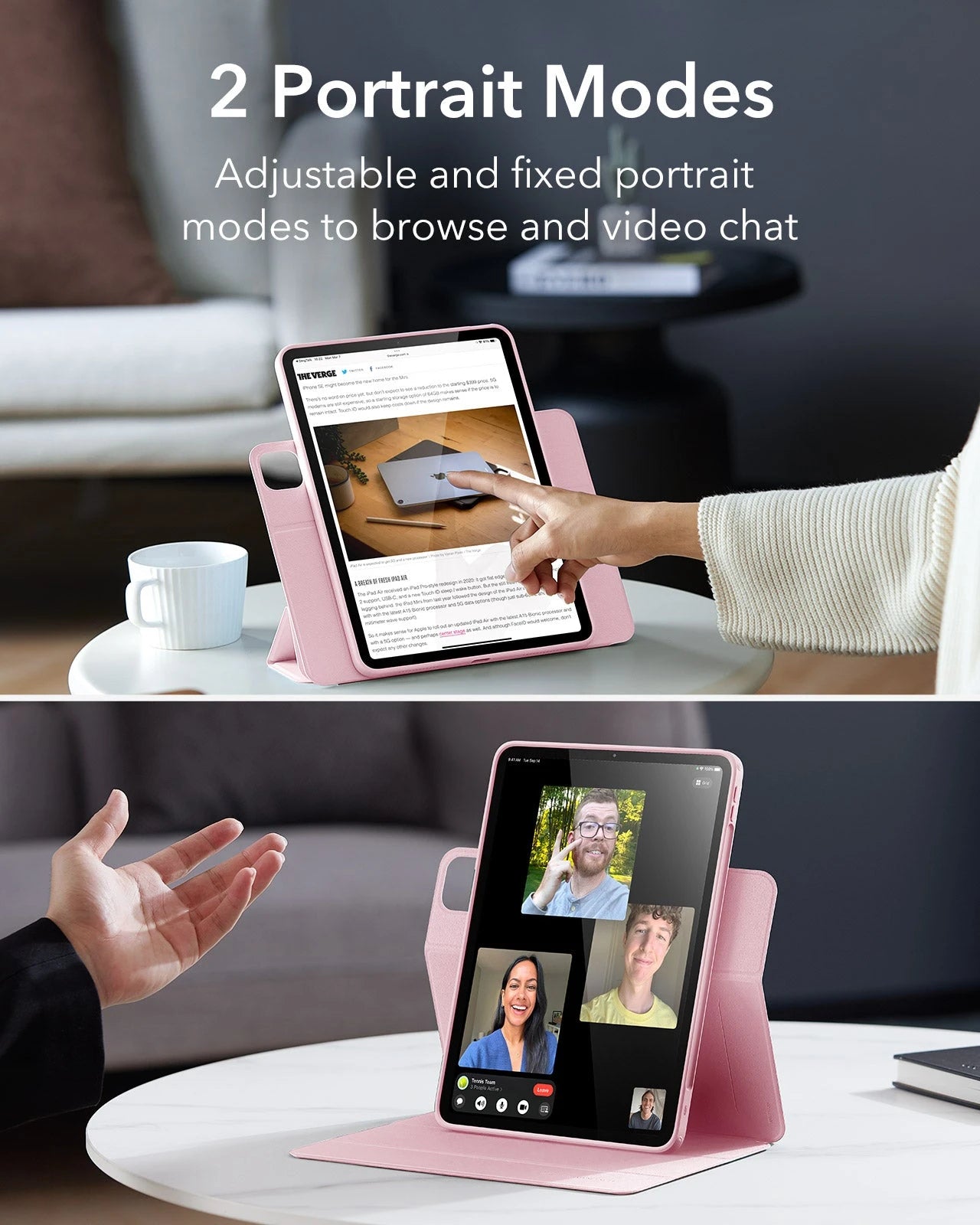 iPad Air 11" (M4) 2026 Rebound Hybrid Case 360 - Pink ESR ESR