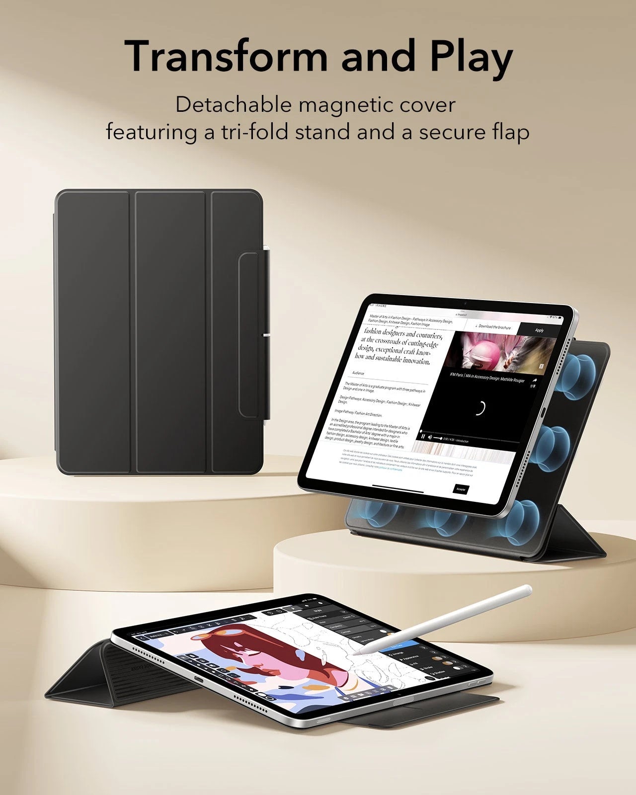 iPad Air 11" (M4) 2026 Rebound Magnetic Case - Black ESR ESR