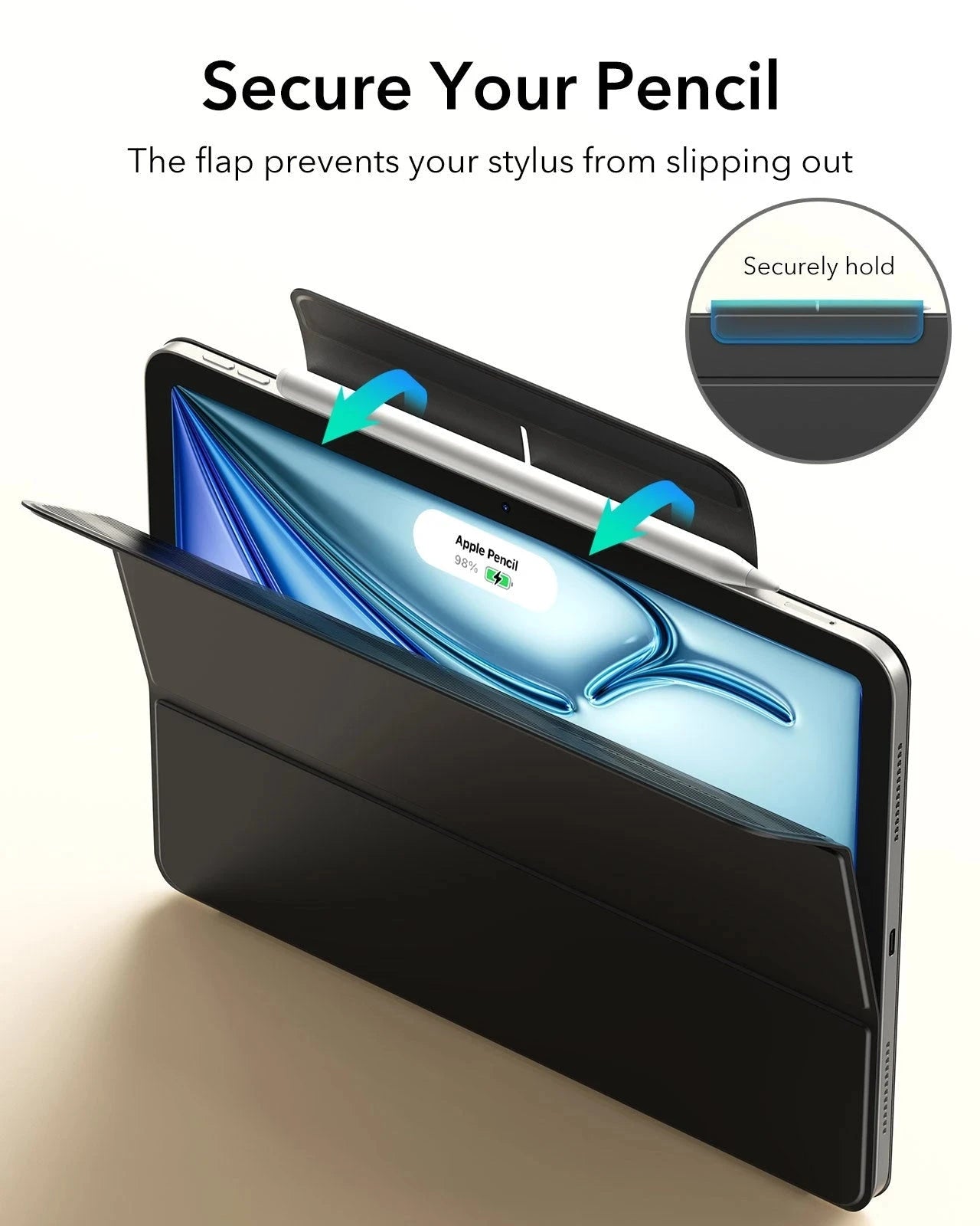 Black Ultra-Slim Magnetic iPad Air 11-nch (M4,2026) Case | ESR Rebound