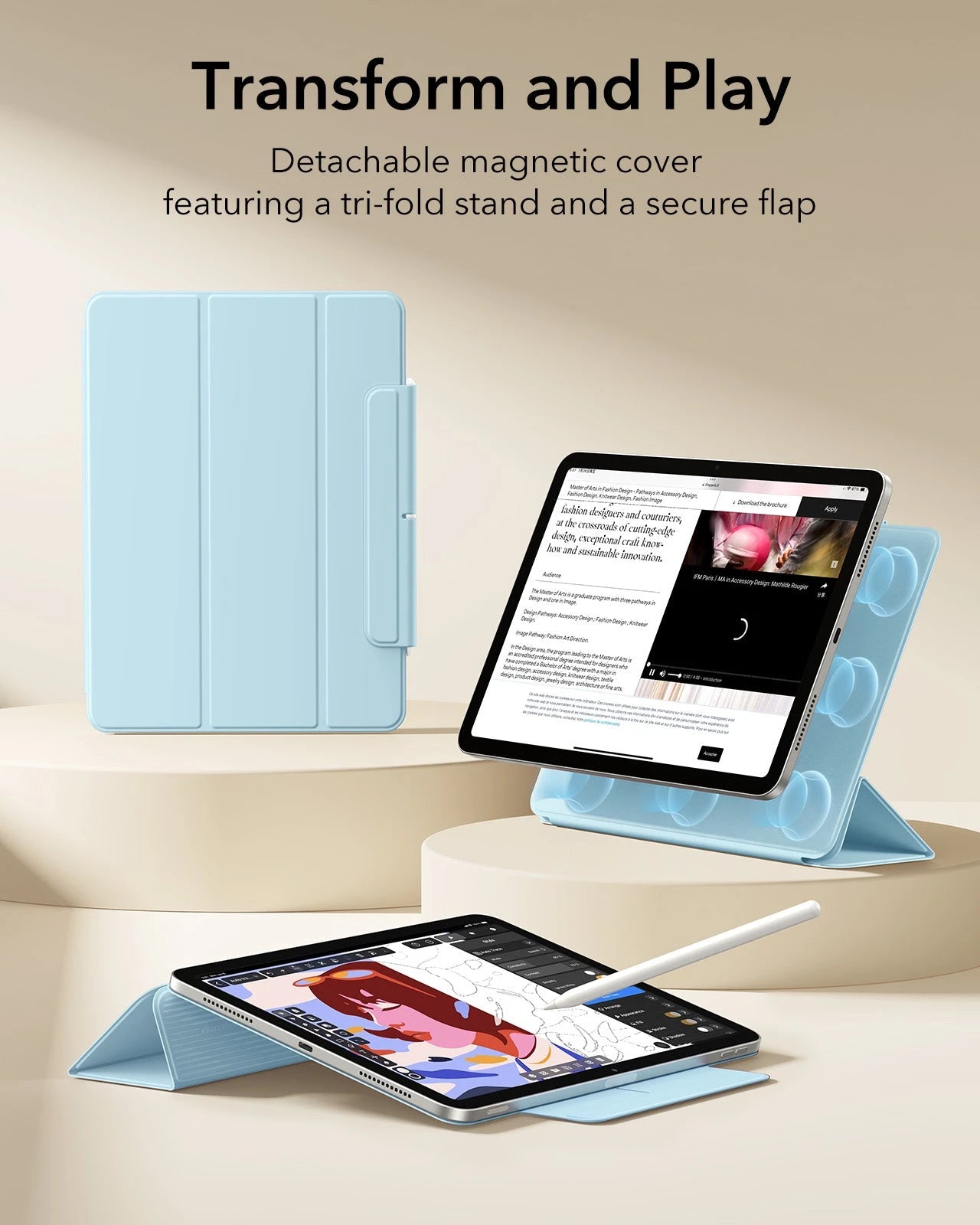 iPad Air 11" (M4) 2026 Rebound Magnetic Case - Sky Blue ESR ESR