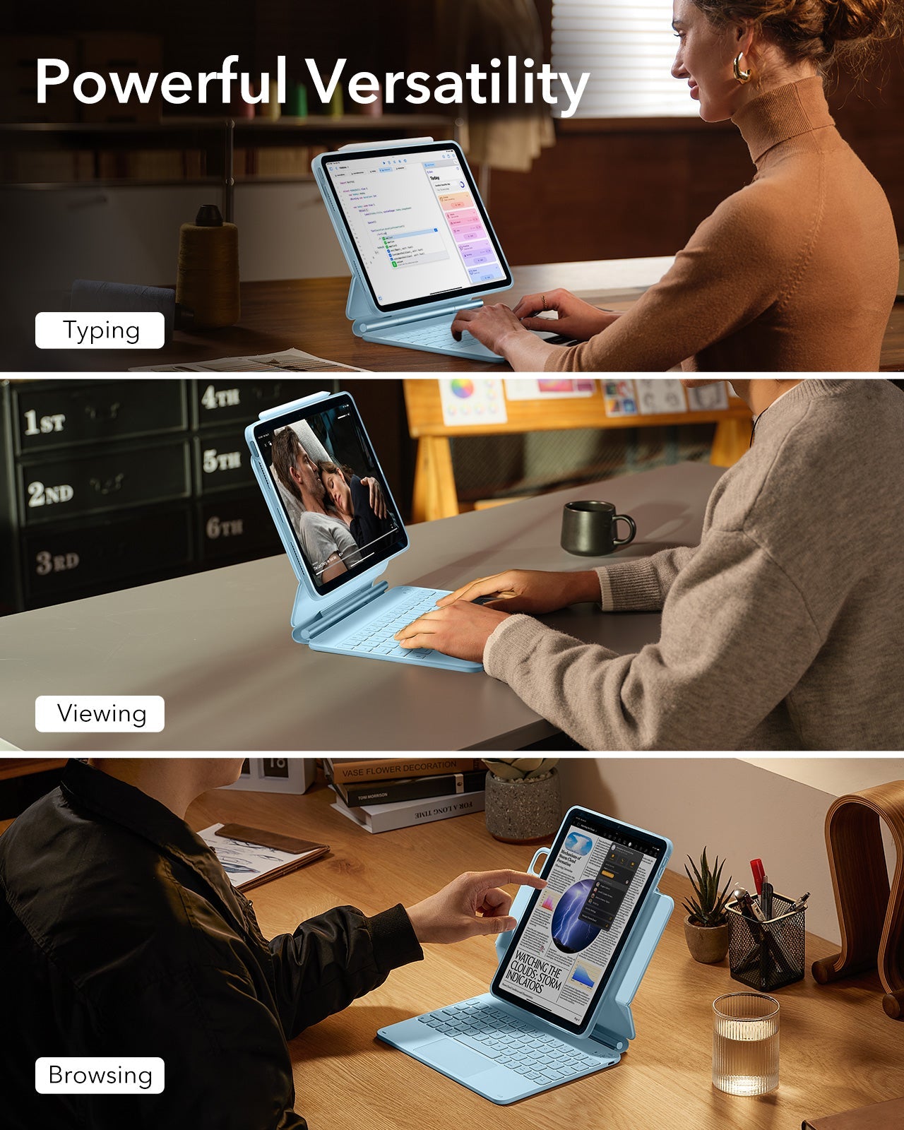 ipad Air 11(M4,2026) case with keyboard-Powerful Versatility