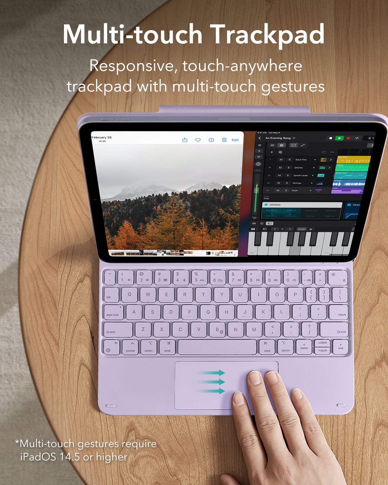 Purple Rebound iPad Air 11 (M4) Magic-Style Keyboard with Trackpad|ESR