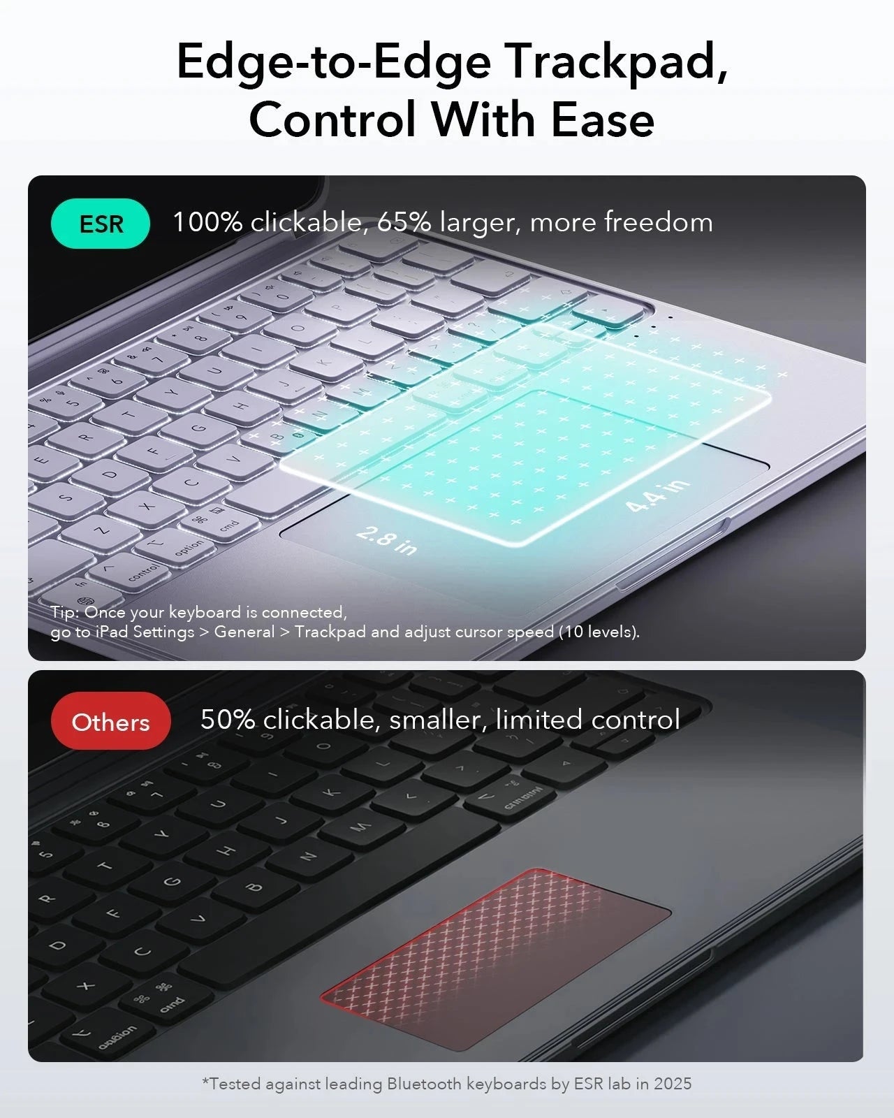 Purple iPad Air 11-inch (M4) Wireless Bluetooth Keyboard Case|ESR