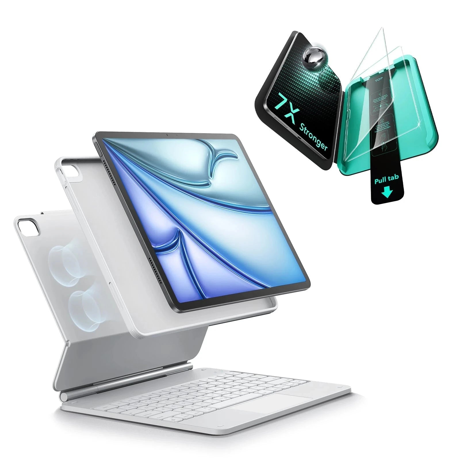 iPad Air 11" (M4, 2026) Bundle Rebound Magnet-Tastaturhülle 360° & Displayschutz