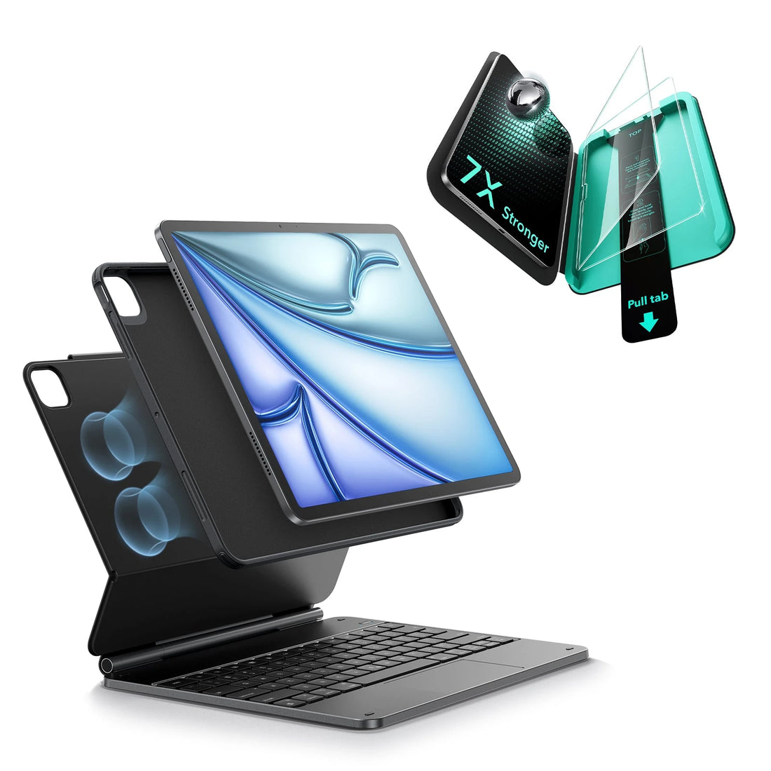 iPad Air 11" (M4, 2026) Bundle Rebound Magnet-Tastaturhülle 360° & Displayschutz