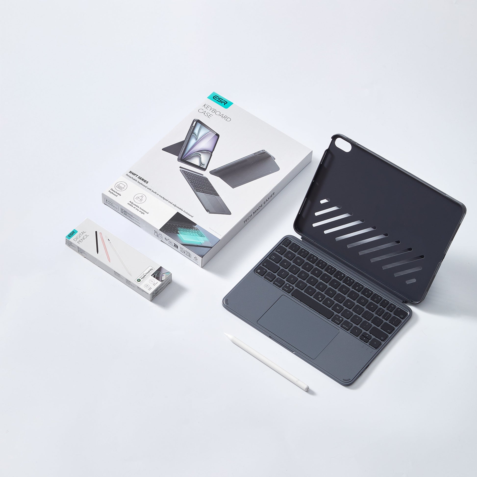 Lieferumfang: Tastaturhülle / 1 digitaler Pencil mit „Wo ist?“-Funktion