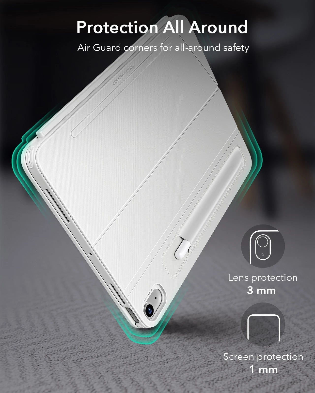 Protection All Around with white keyboard case