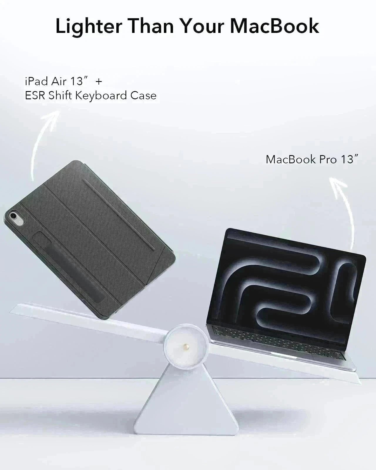 Gray iPad Air 13-inch M3 Keyboard Case with Magnetic Stand | ESR Shift