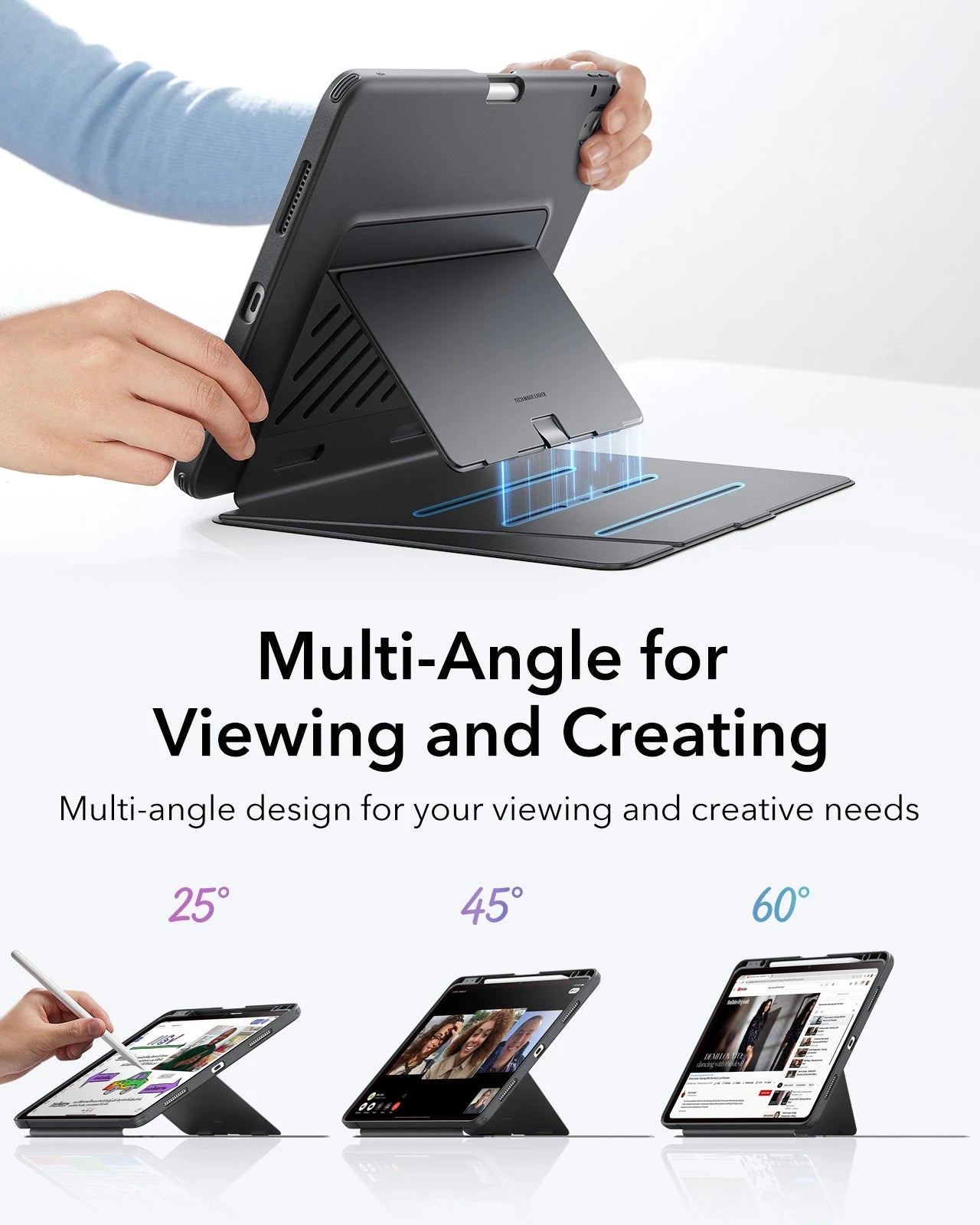 iPad Air 13" (M4) 2026 Bundle Flip Magnetic Case with Pencil Holder & Armorite® Paper-Feel Protection - Black ESR ESR