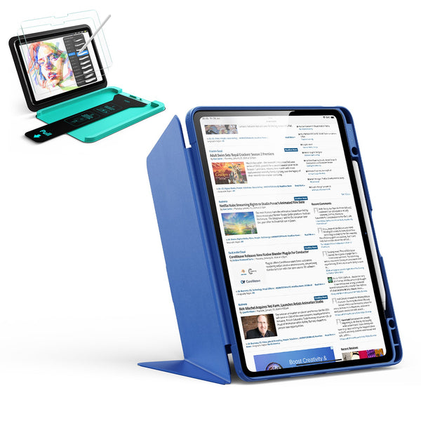 Navy Blue iPad Air 13 (M4) Case & Armorite Paper Feel Guard | ESR Flip
