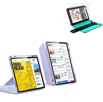 iPad Air 13" (M4) 2026 Bundle Flip Magnetic Case with Pencil Holder & Armorite® Paper-Feel Protection - Purple