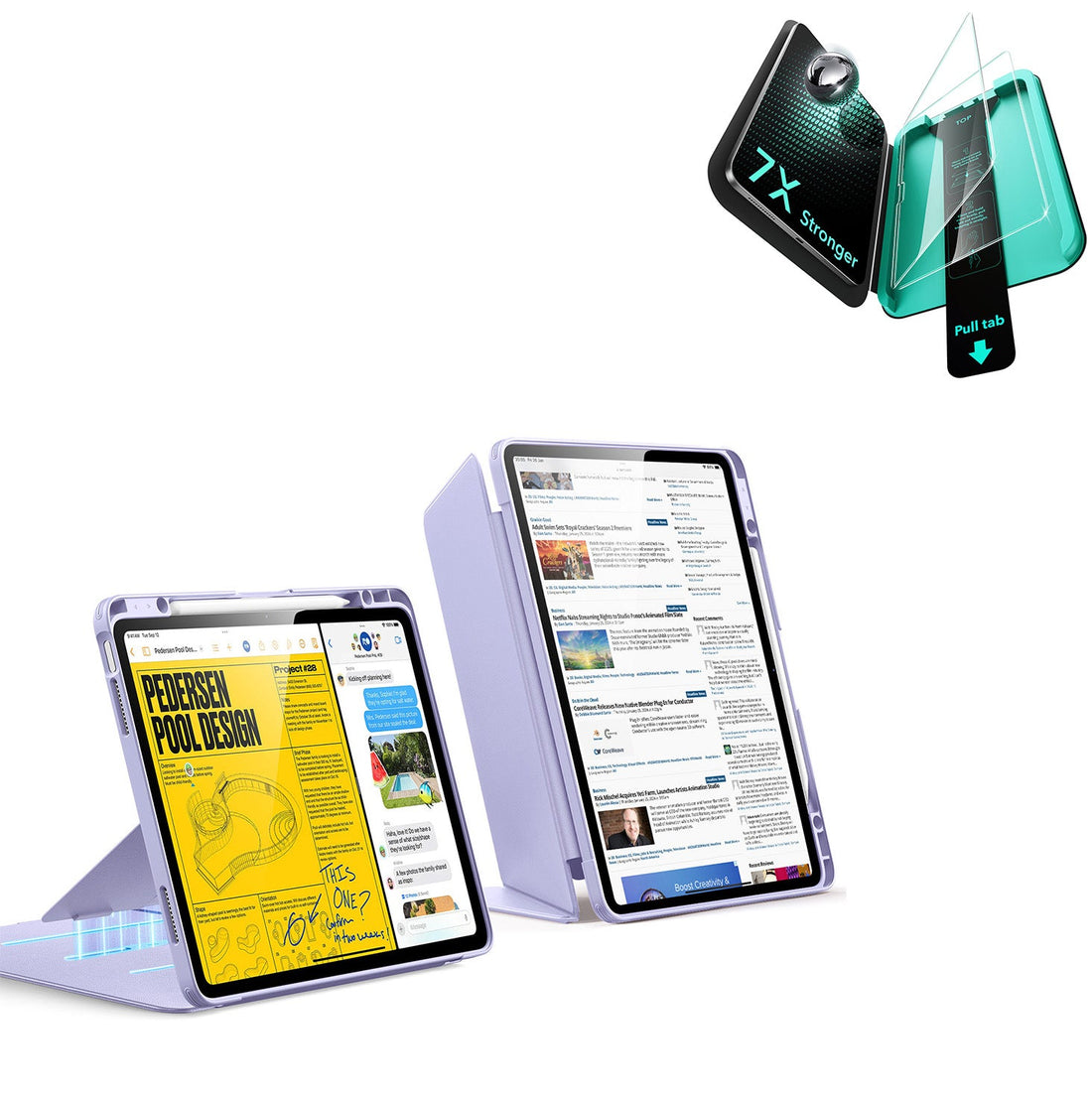 iPad Air 13" (M4) 2026 Bundle Flip Magnetic Case with Pencil Holder & Armorite® Protection - Light Purple