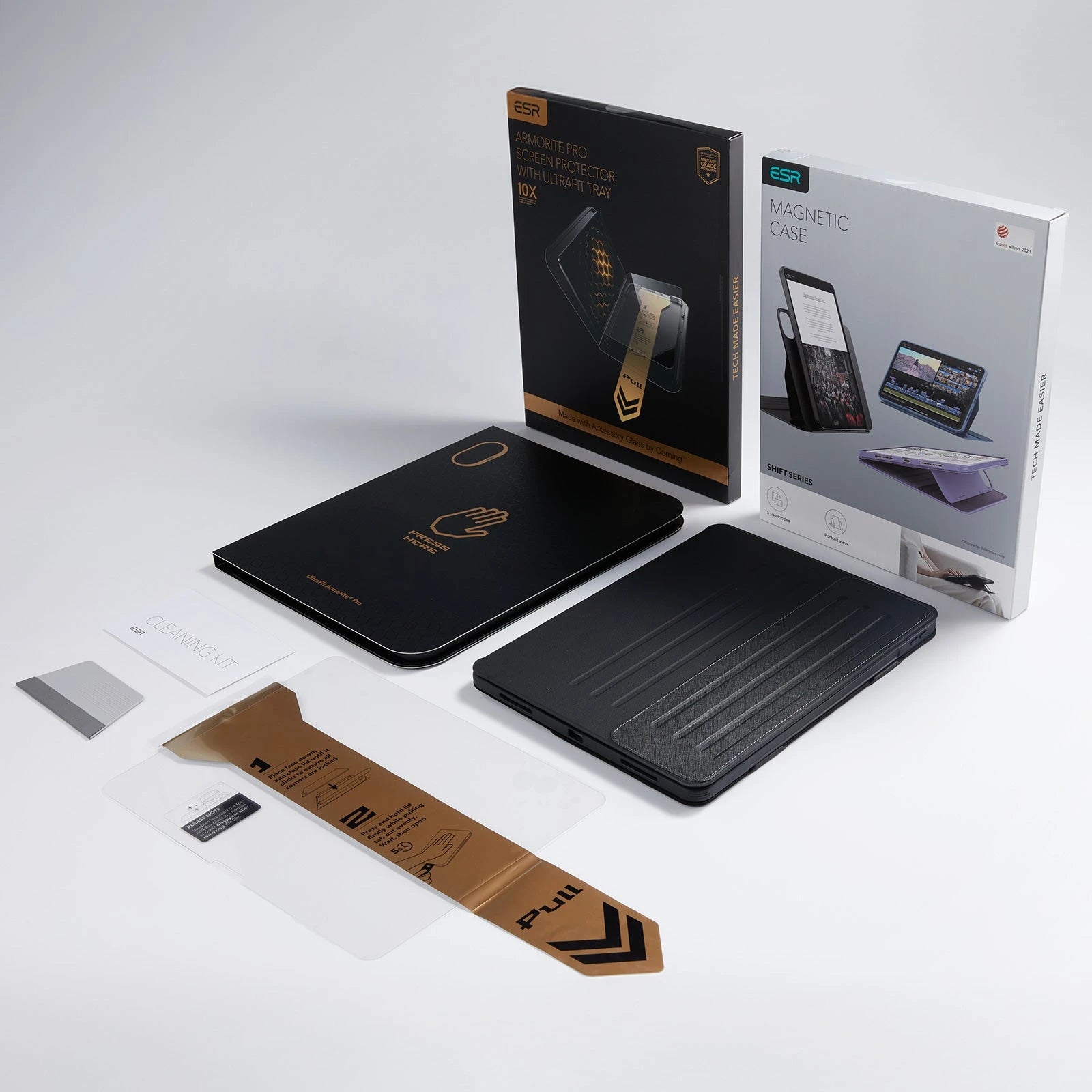 iPad Air 13" (M4) 2026 Bundle Shift Magnetic Case & Armorite Pro Screen Protector With UltraFit Tray