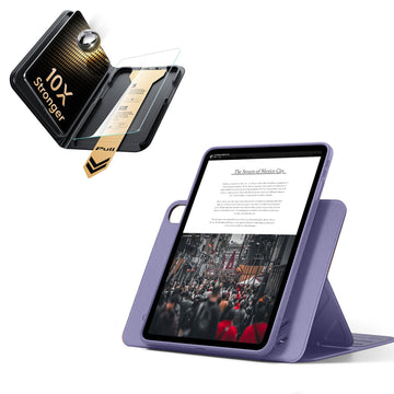 iPad Air 13" (M4) 2026 Bundle Shift Magnetic Case & Armorite Pro Screen Protector With UltraFit Tray - Purple