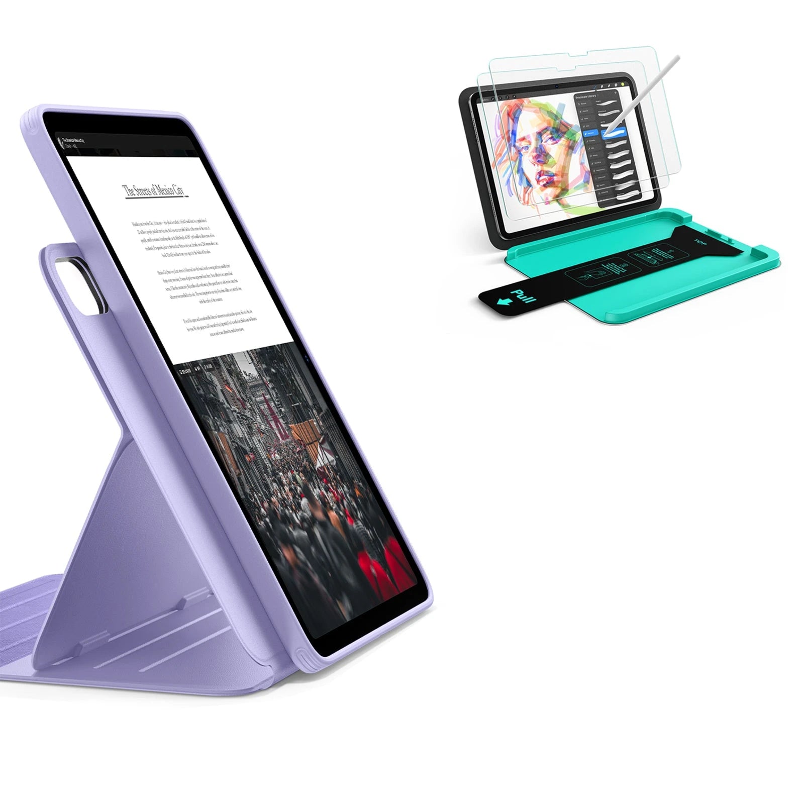 iPad Air 13" (M4) 2026 Bundle Shift Magnetic Case & Armorite® Paper-Feel Protection - Light Purple ESR ESR