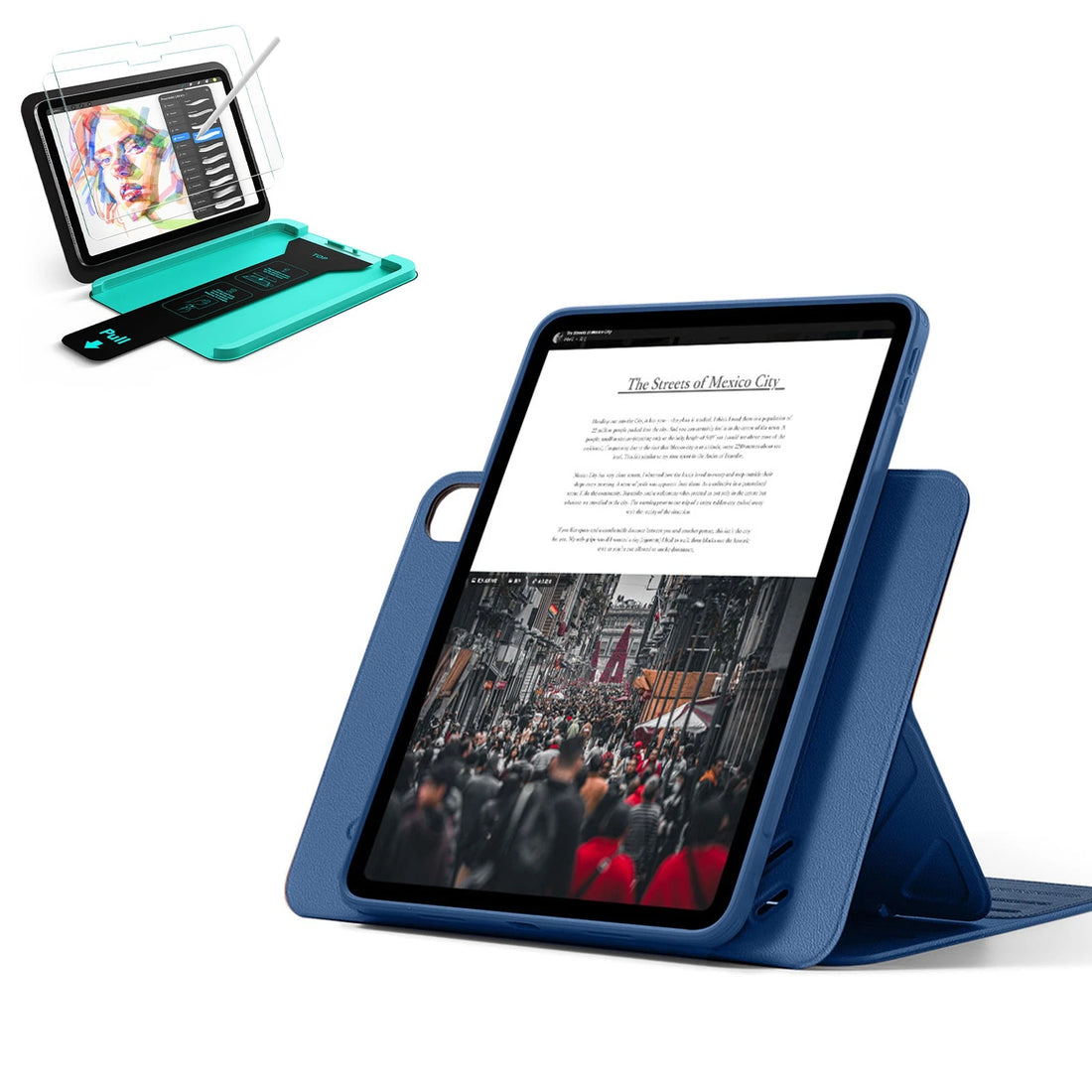 iPad Air 13" (M4) 2026 Bundle Shift Magnetic Case & Armorite® Paper-Feel Protection - Navy Blue ESR ESR