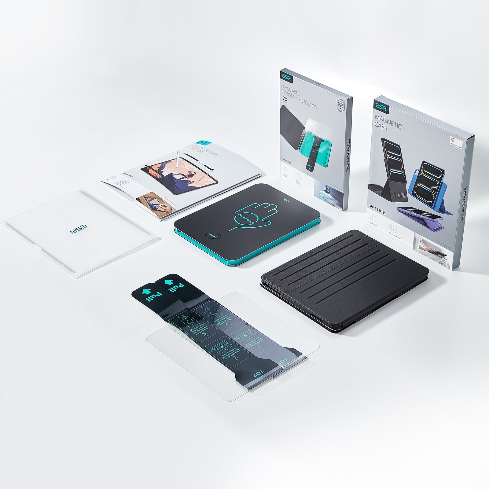 iPad Air 13" (M4) 2026 Bundle Shift Magnetic Case, Papel-Feel Magnetic & Armorite® Protection - Black ESR ESR