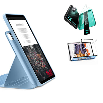 iPad Air 13" (M4) 2026 Bundle Shift Magnetic Case, Papel-Feel Magnetic & Armorite® Protection - Blue