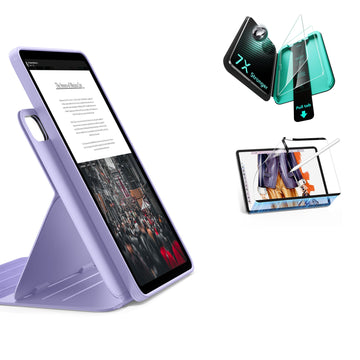 iPad Air 13" (M4) 2026 Bundle Shift Magnetic Case, Papel-Feel Magnetic & Armorite® Protection - Light Purple
