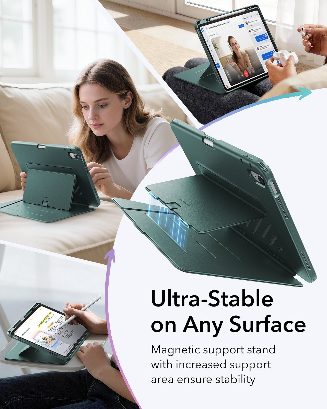 Green iPad Air 13-inch (M4) Case with Integrated Pencil Slot | ESR