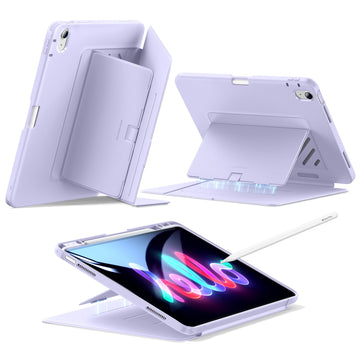 iPad Air 13" (M4) 2026 Flip Magnet-Hülle mit Pencil-Halter - Light Purple