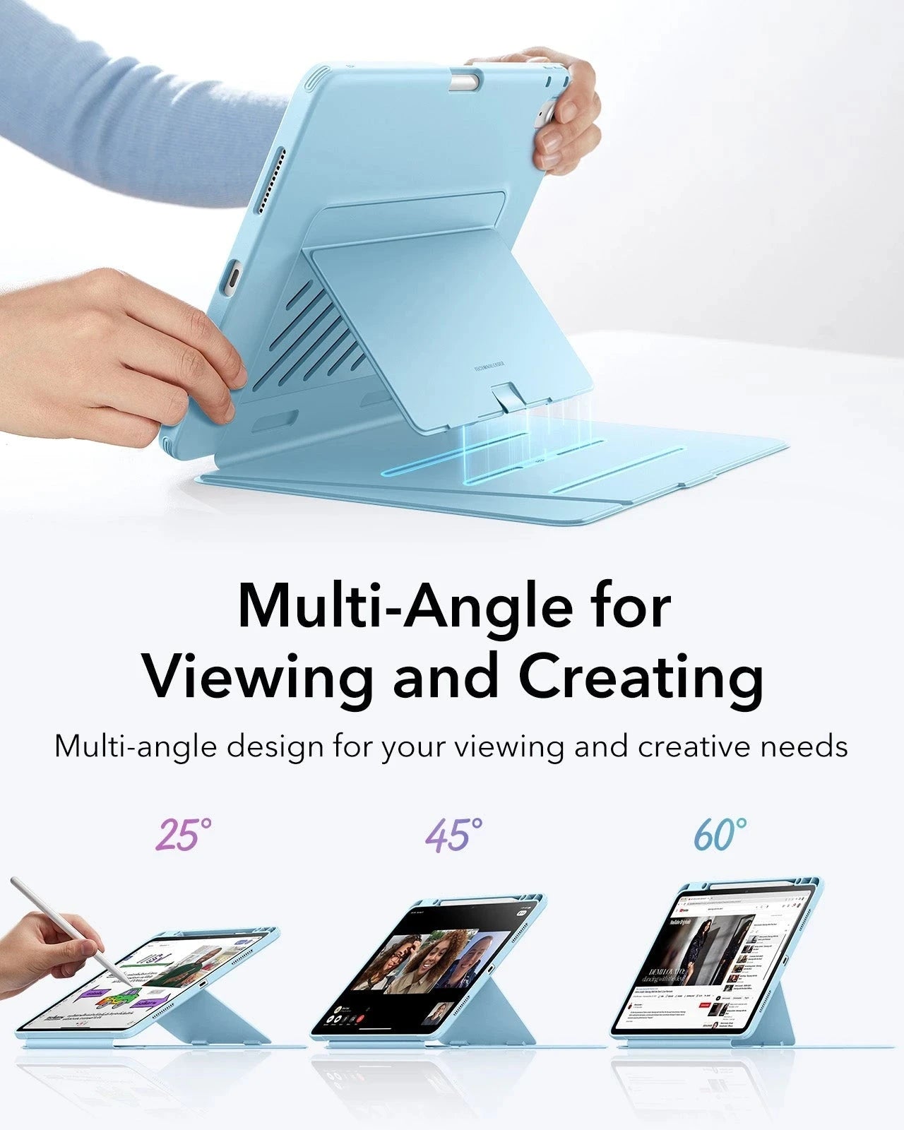 iPad Air 13" (M4) 2026 Flip Magnetic Case with Pencil Holder - Sky Blue ESR ESR