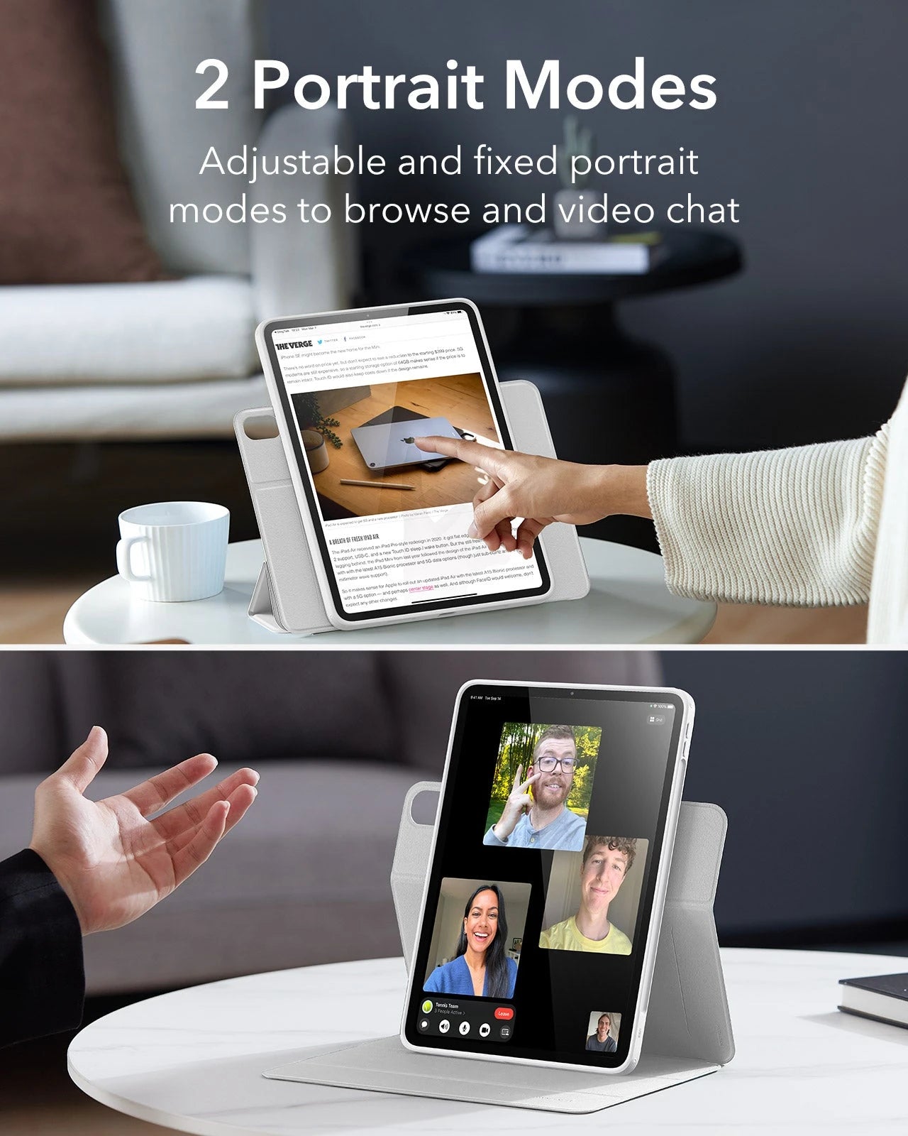 iPad Air 13" (M4) 2026 Rebound Hybrid Case 360 - Brilliant White ESR ESR