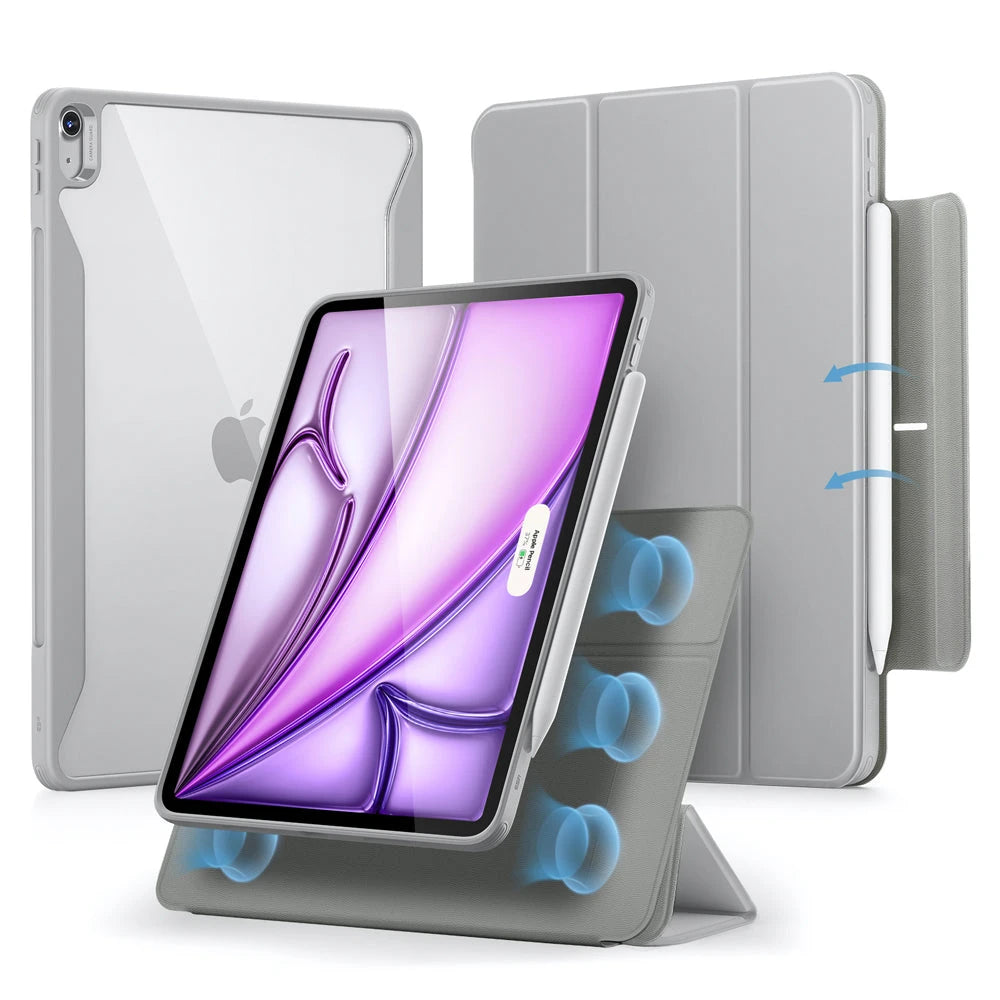 iPad本体 Mr.Housai Grey iPad Air 13-inch (M4,2026) Detachable Folio Case | ESR Hybrid 360