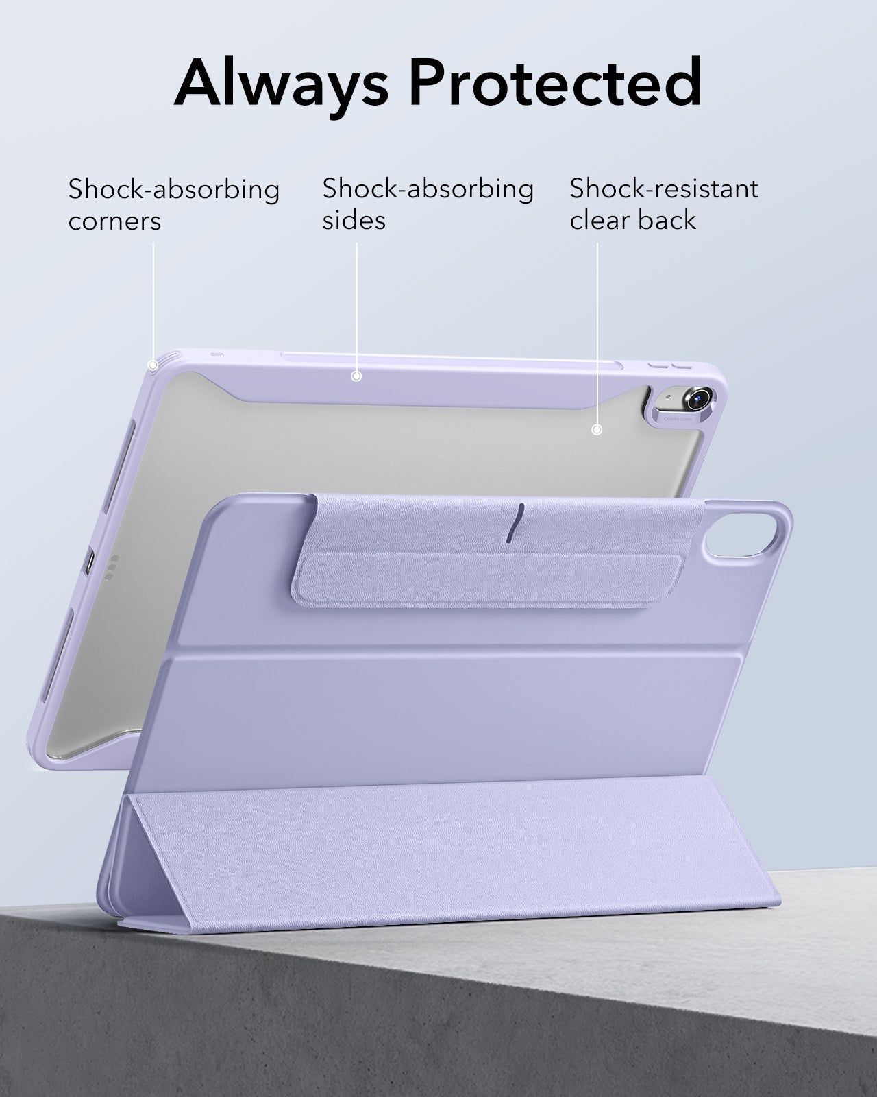 iPad Air 13" (M4) 2026 Rebound Hybrid Case 360 - Light Purple ESR ESR