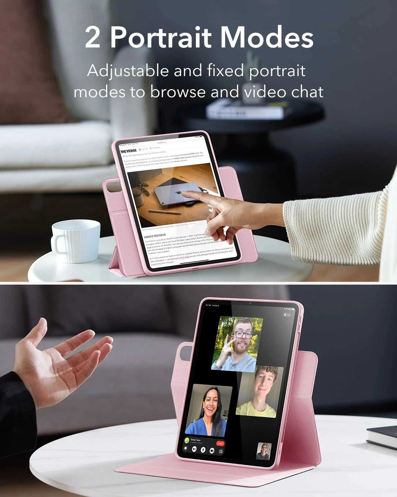 iPad Air 13" (M4) 2026 Rebound Hybrid Case 360 - Pink ESR ESR