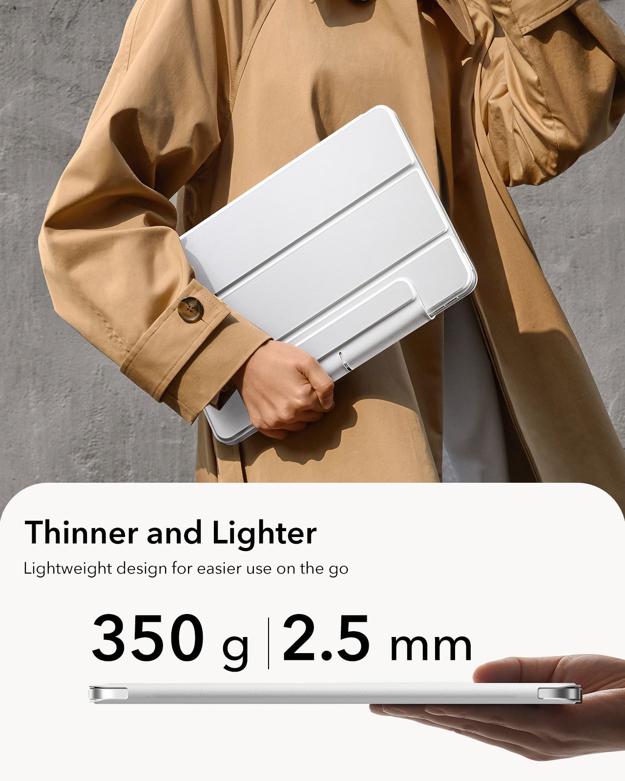 iPad Air 13" (M4) 2026 Rebound Magnetic Case - Brilliant White ESR ESR