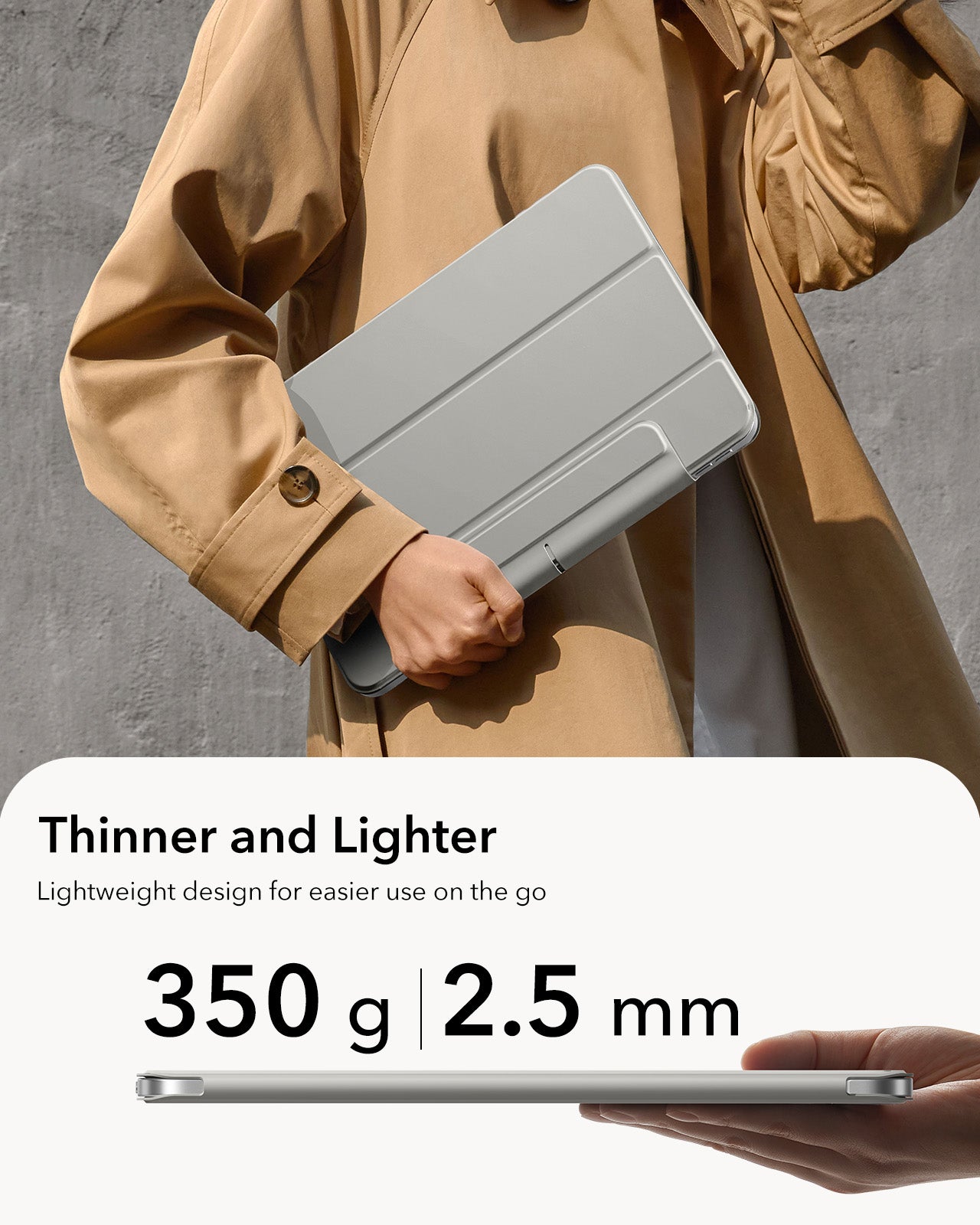 iPad Air 13" (M4) 2026 Rebound Magnetic Case - Grey ESR ESR