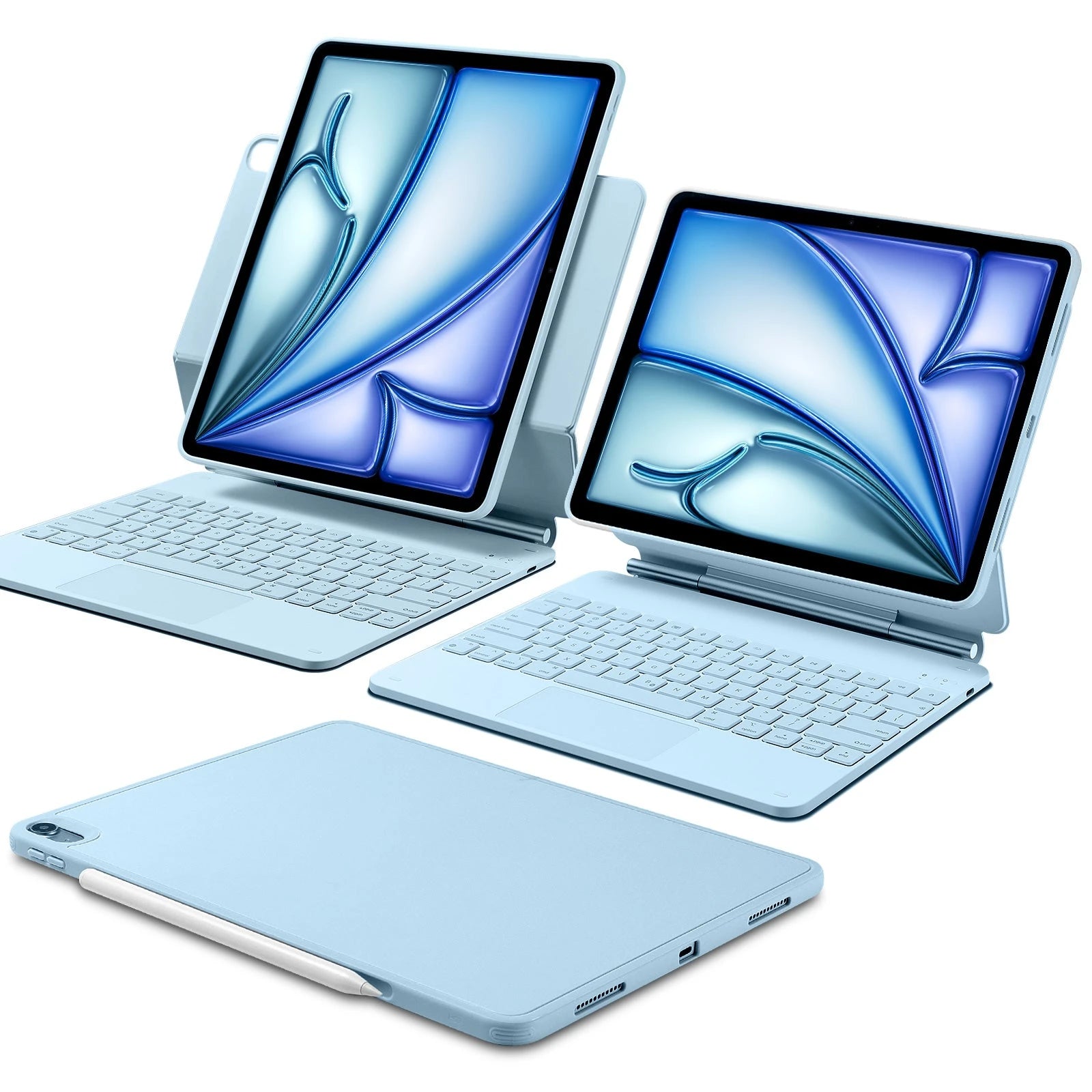 Blue iPad Air 13 (M4) Detachable Case and Wireless Keyboard | ESR 360