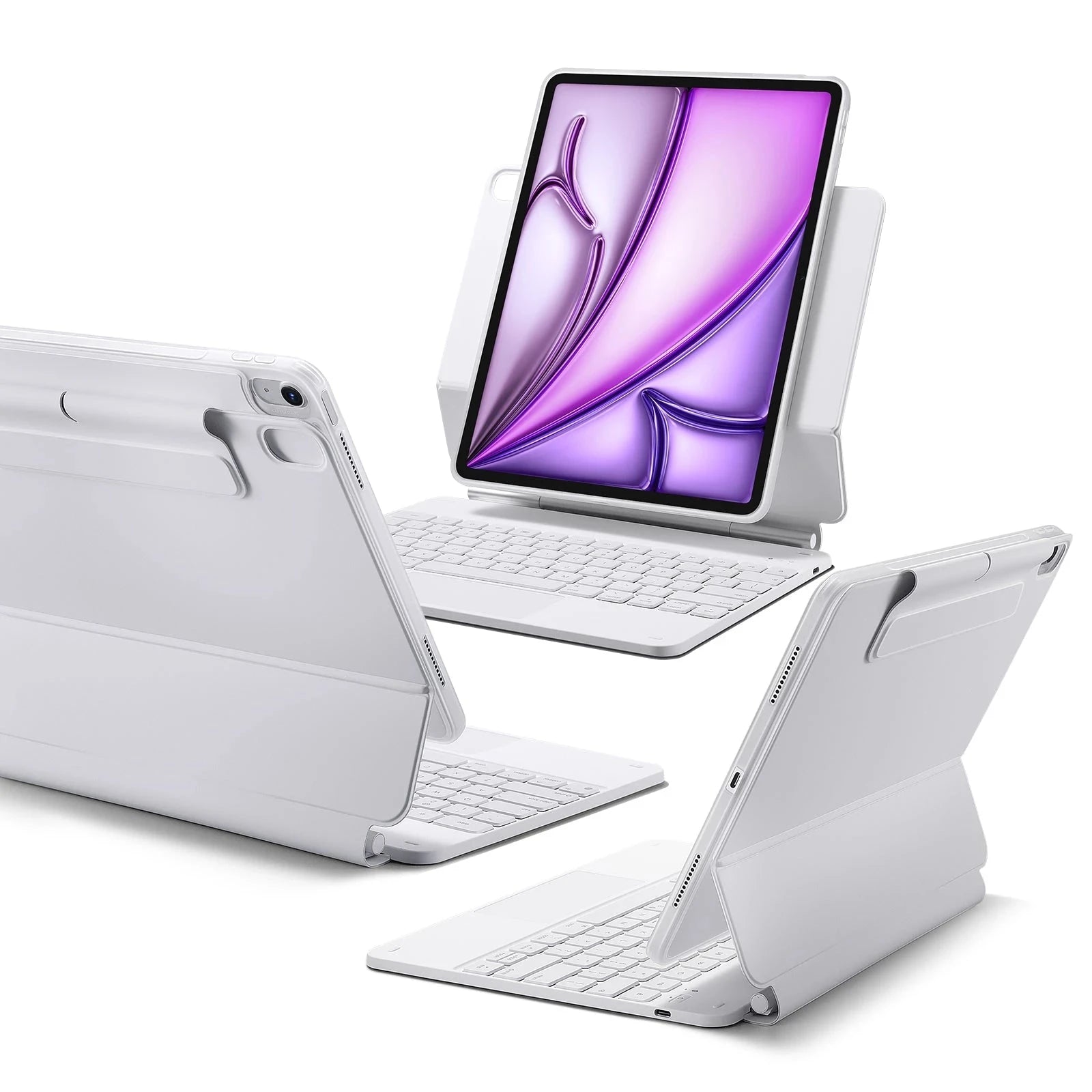 iPad Air 13" (M4) 2026 Rebound Magnetic Keyboard Case 360 - US Layout-White ESR ESR