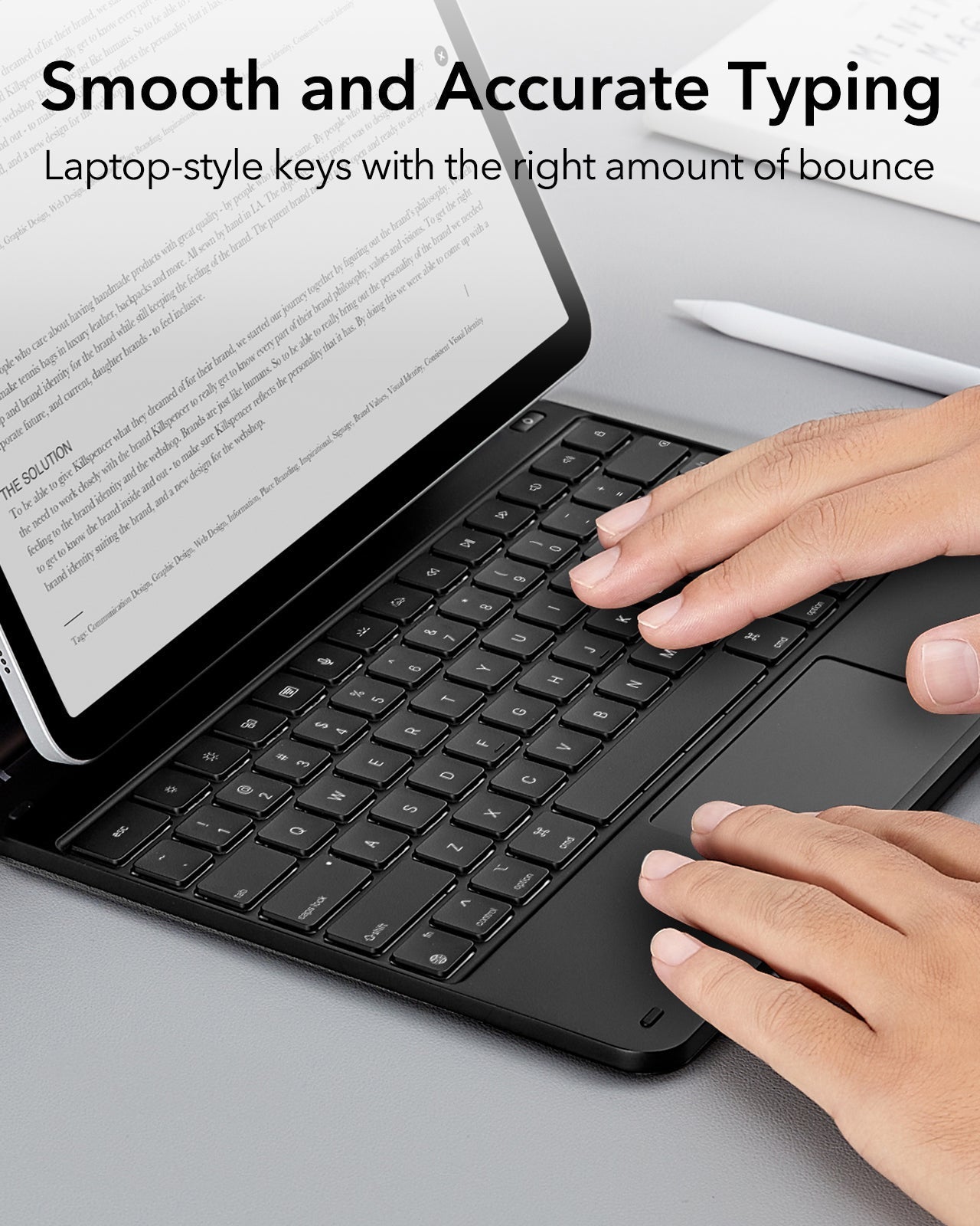 Black iPad Air 13(M4) Keyboard Case with Magnetic Stand | ESR Rebound