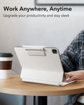  White iPad Air 13-inch (M4) 2026 Keyboard Case with Pencil Holder -Work anywhere，anytime