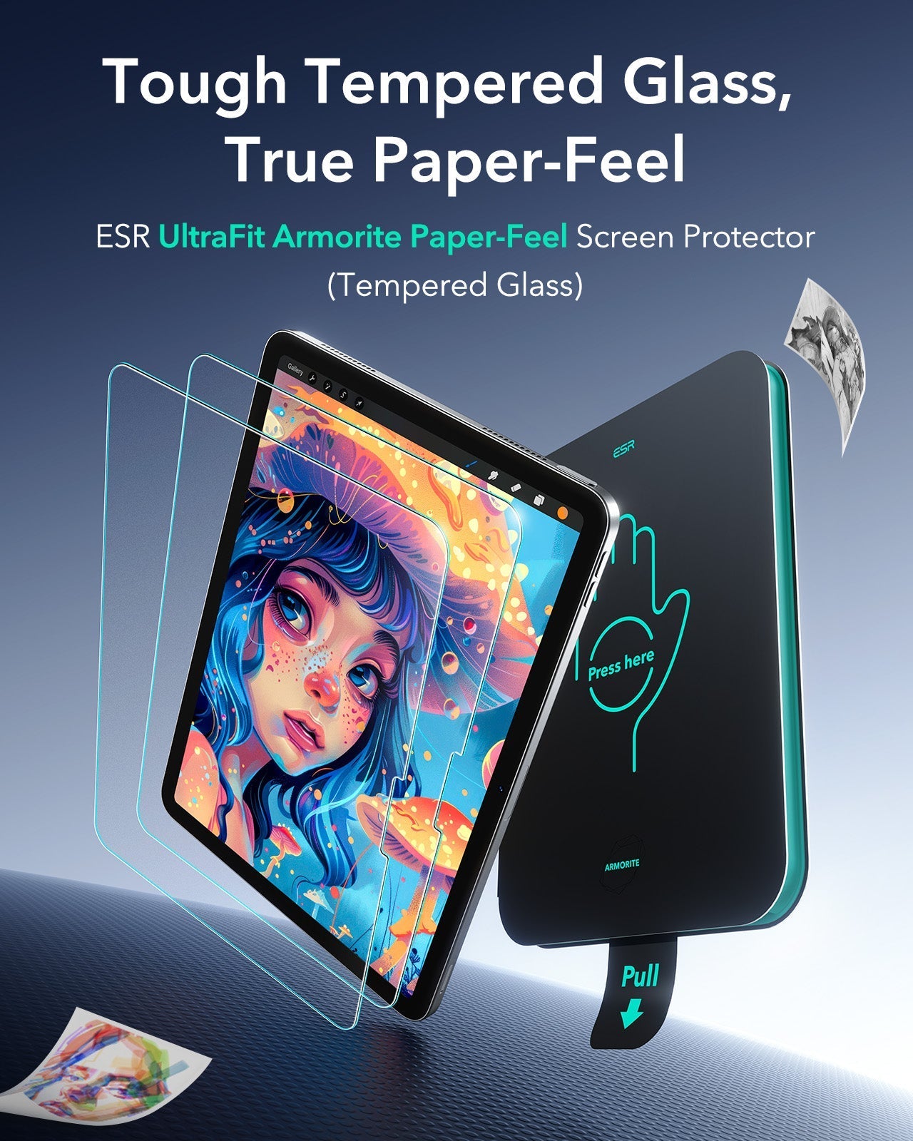 iPad Air 13" (M4) 2026 UltraFit Armorite® Paper-Feel Screen Protector – 2 Pack ESR ESR