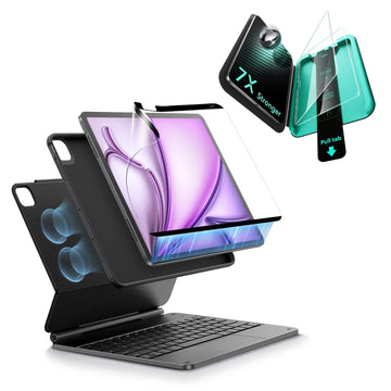 iPad Air 13" (M4, 2026) Bundle Rebound Magnet-Tastaturhülle 360° + Armorite & Paper-Feel Displayschutz - DE Layout -Schwarz ESR ESR