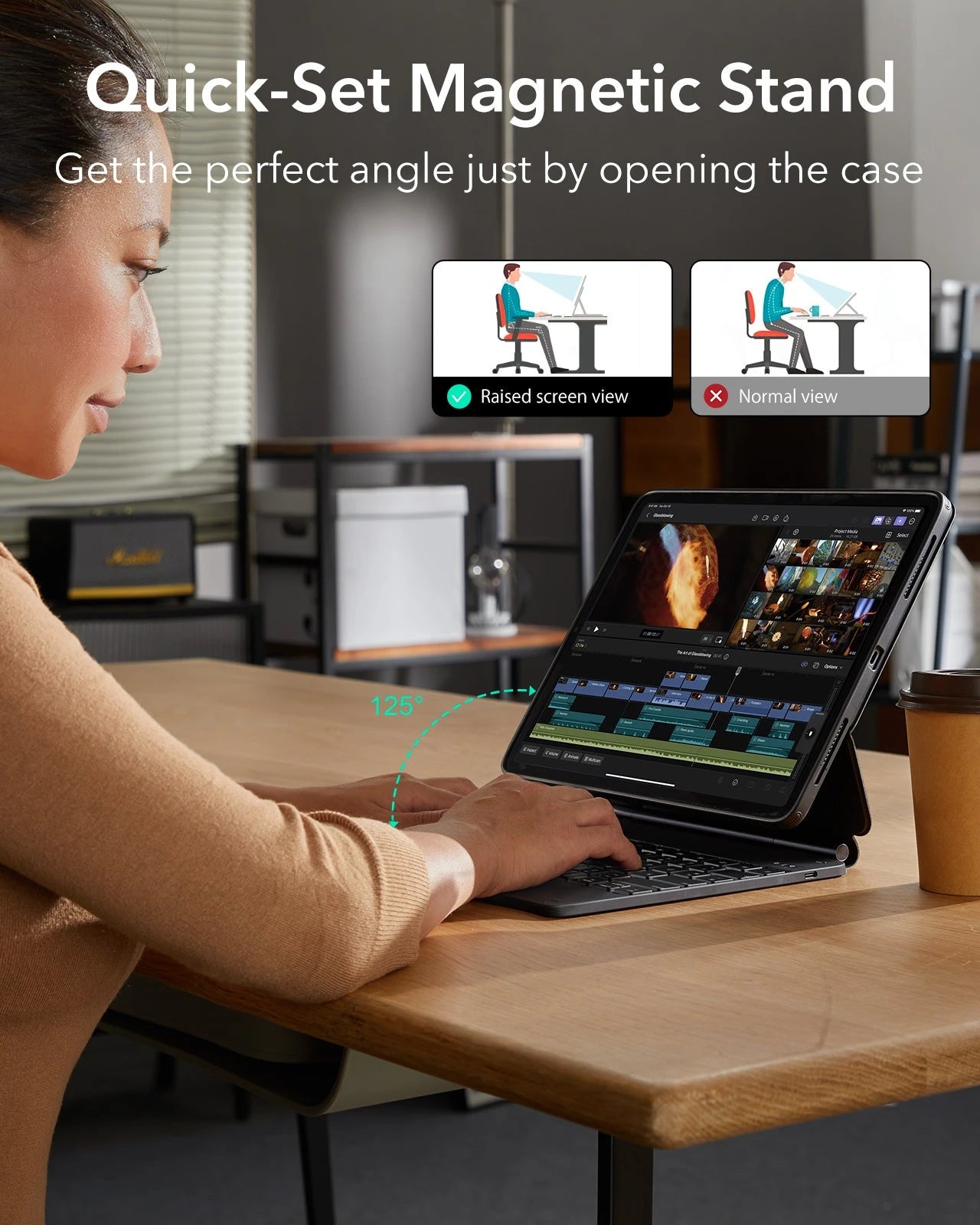 iPad Air 13 (M4, 2026) Rebound Magnet-Tastaturhülle 360-DE LAYOUT