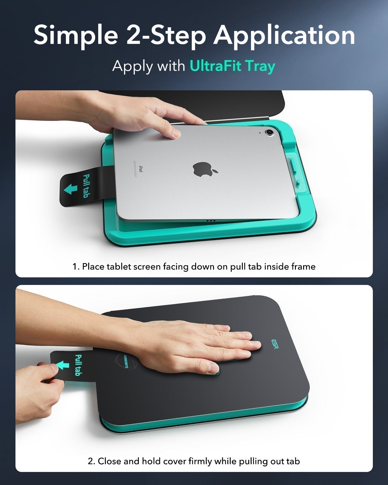 iPad Air 13" (M4, 2026) Bundle Rebound Magnet-Tastaturhülle 360° & Displayschutz-simple 2-step application