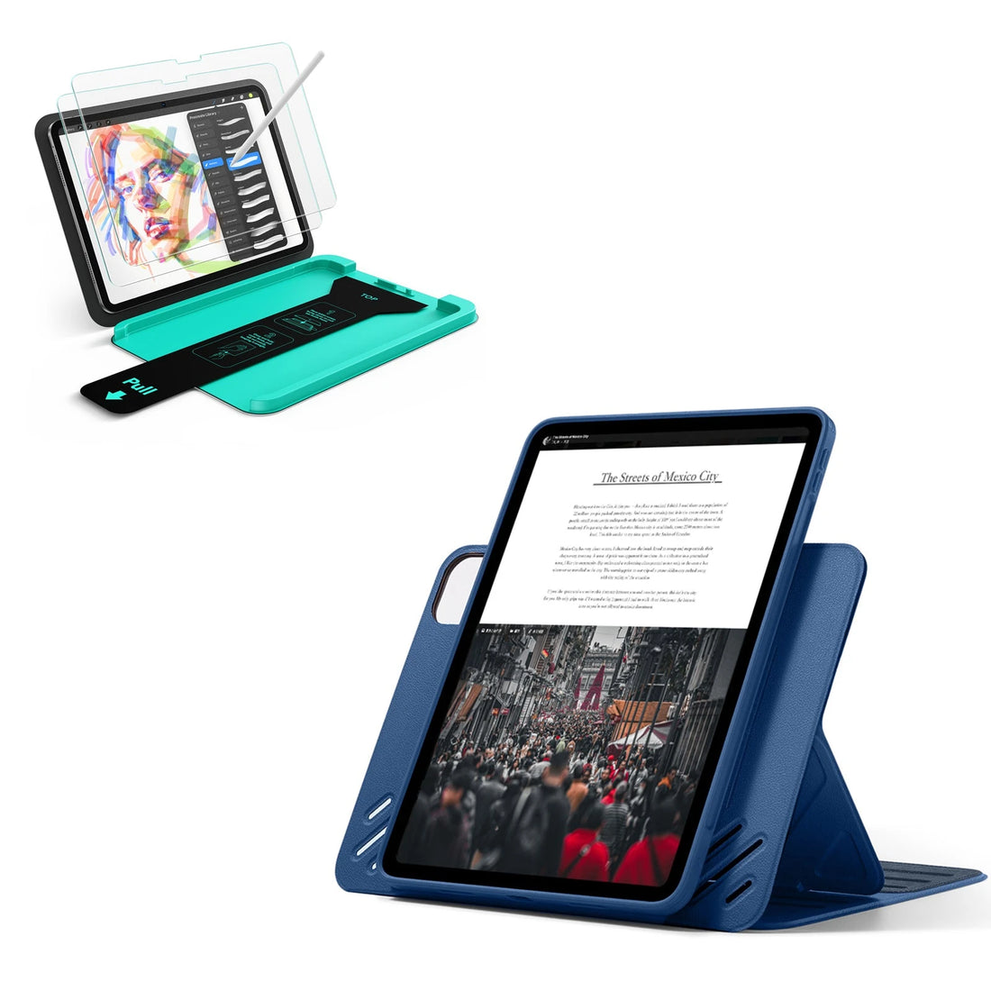 iPad Pro 11" (2025) Bundle Shift Magnetic Case & Armorite® Paper-Feel Protection - Navy Blue ESR ESR